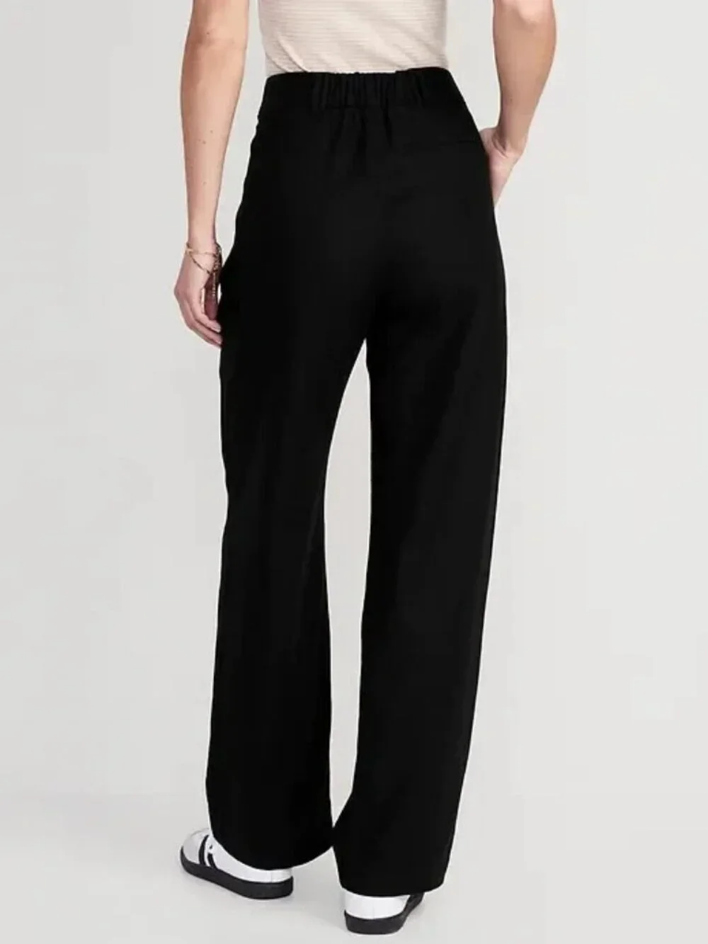 NWT OLD NAVY taylor wide leg trouser pants linen blend (M) - Picture 3 of 11